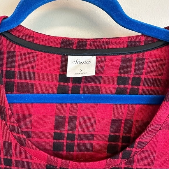 Soma Beautiful Plaid Black & Red night gown. Night dress. Size Small - Picture 3 of 5